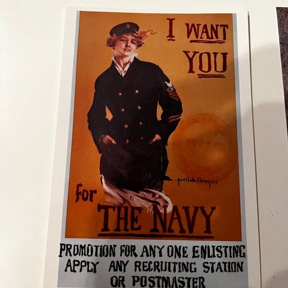 Vintage Post Cards - WWI Navy Recruitment Poster and Roosevelt Third Inaguration - Picture 9 of 10